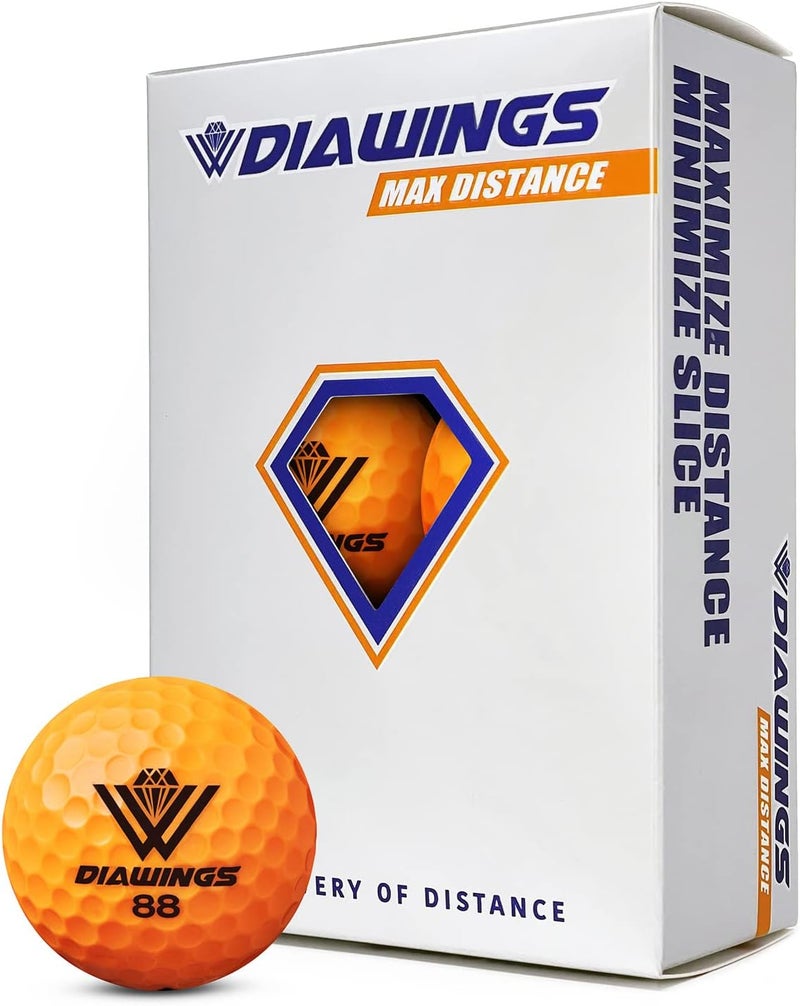 DIAWINGS W Diawings Max Distance Golf Balls – Easy Control & Straight Flight | Increased Distance for Slower Swing Speeds | USGA & R&A Conforming | 6 Balls - Image 1
